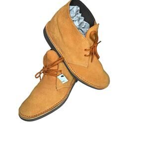 CLARKS Originals Men 10 M Chukka Desert Boots Nubuck Crepe Ochre Suede Leather